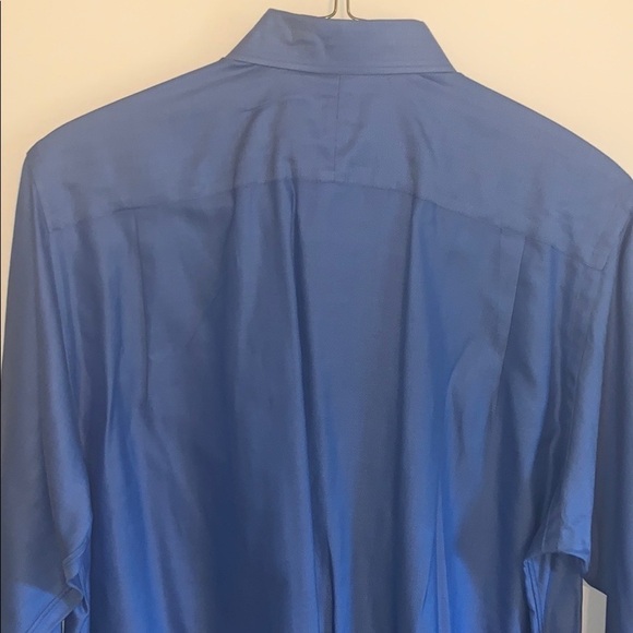 John W Nordstrom Blue Herringbone Dress Shirt - Picture 6 of 7
